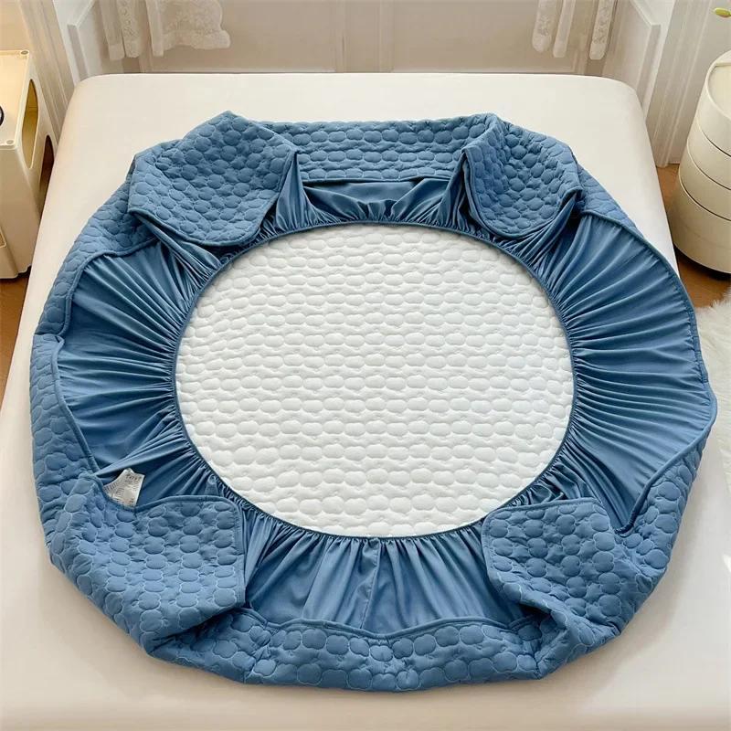 New Class a Antibacterial Waterproof Four Seasons Cotton Padded Thickened Fitted Sheet Mattresses Protective Cover