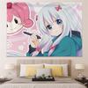 Anime Tapestry Kawaii Beautiful Girl Literature Room Decoration Wall Hanging Pink Tapestry Teen Room Background Wall Tapestry