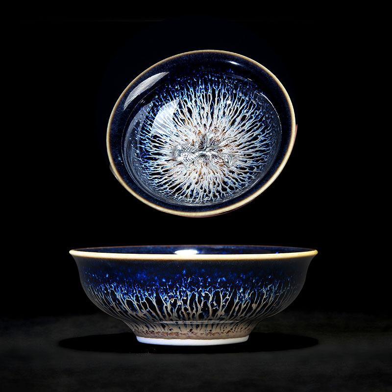 Colorful Tenmokus Tea Cup Fancy Jianzhan Ceramic Teacup Petal Shaped Chinese Style Small Tea Bowl teaware cup