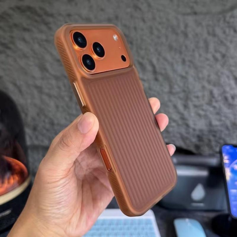 Stripe Corrugated Luggage Pattern Translucent Phone Case For iPhone 17 Air 16 15 14 13 12 Pro Max Frosted Shockproof Armor Cover