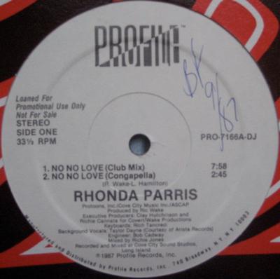 12-Zoll Schallplatte RHONDA PARRIS - No No Love PRO7166ADJ Profile Records 1987 US Dance & Electronica Gebraucht