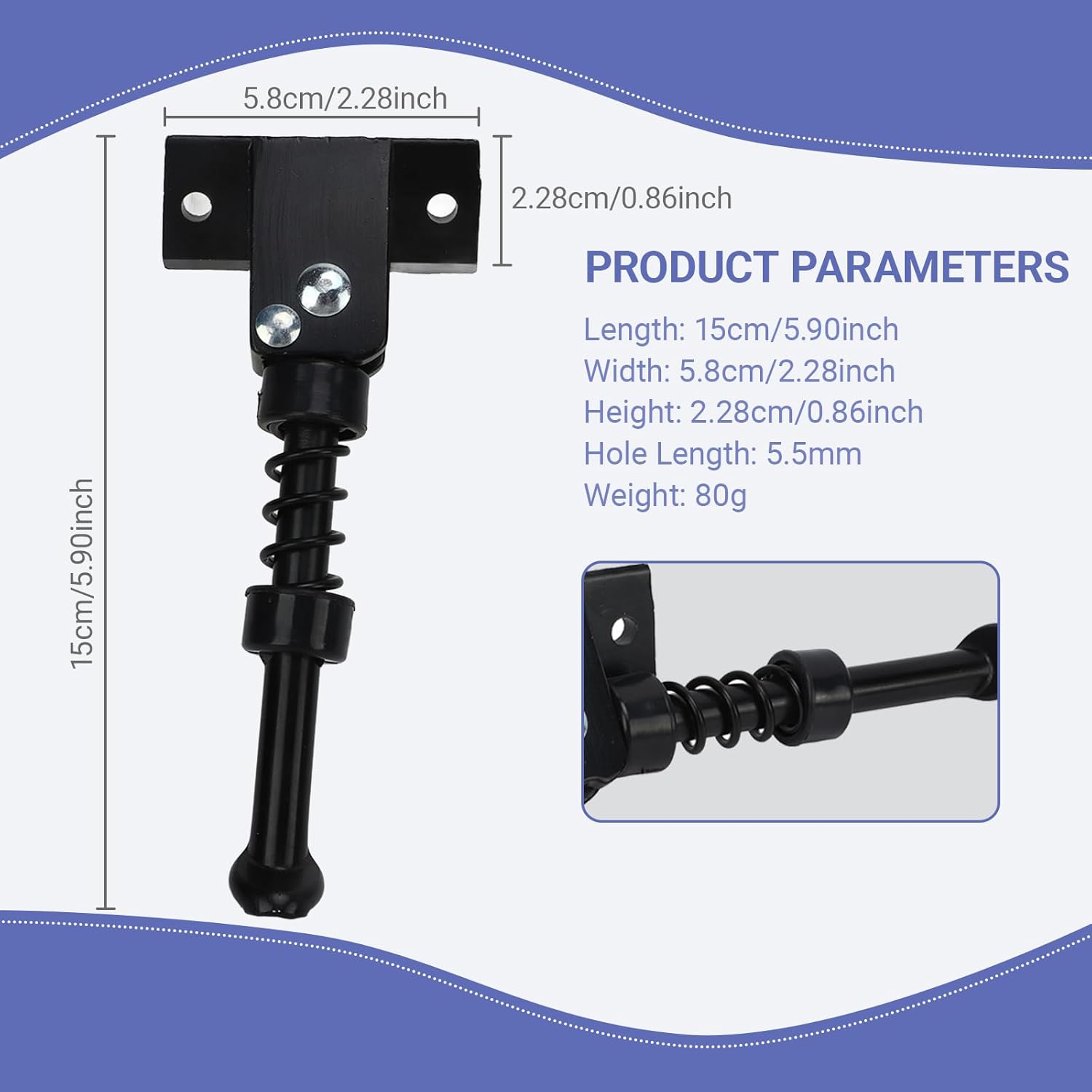 

10in Scooter Kickstand, Electric Scooter Parking Stand Parts Electric Kickstand, Aluminum Alloy Foot Support Holder, Spare Replacement Parts