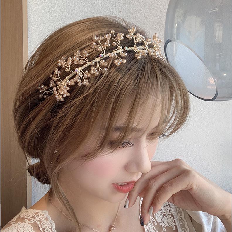 Korean Crystal Fairy Beaded Headband: Elegant, Versatile, Retro Bridal Hair Accessory