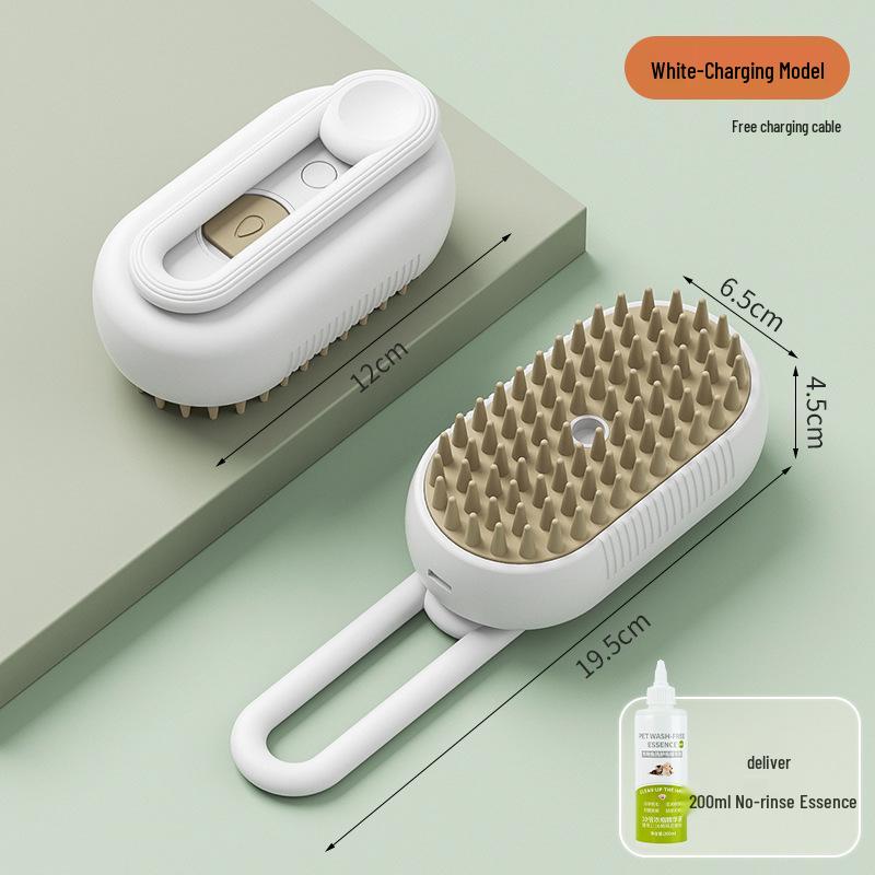 Pet Spray Massage & Steam Comb for Cats & Dogs - Removes Floating Hair Without Bathing