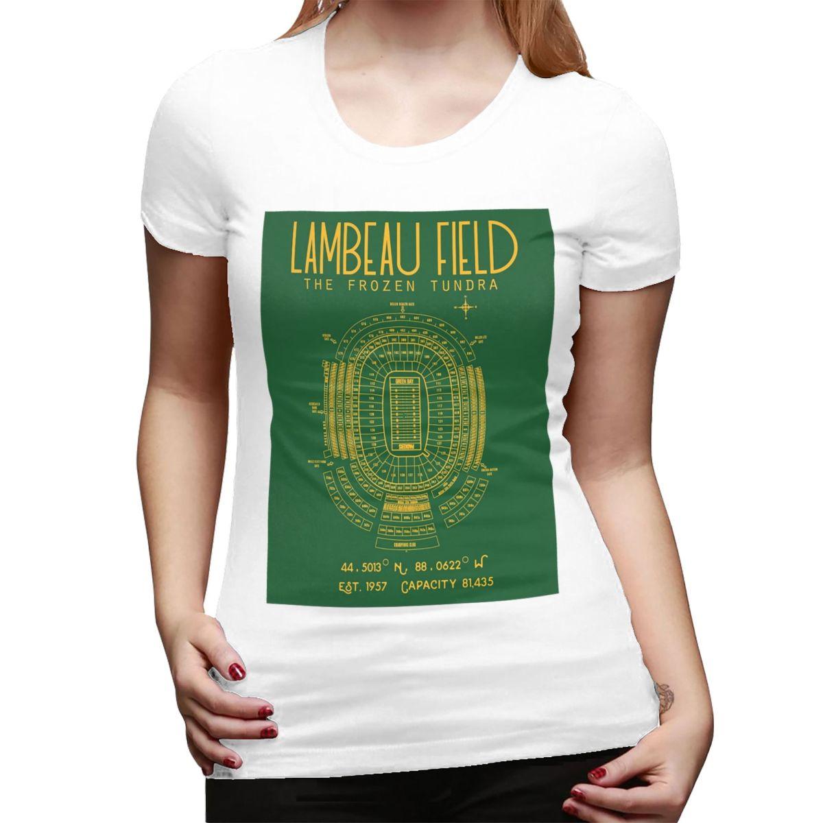 Green Bay Packers Lambeau Field Stadium TShirt for Women Crew Neck Streetwear T Shirts Womens Short Sleeve Summer Clothes Tops S