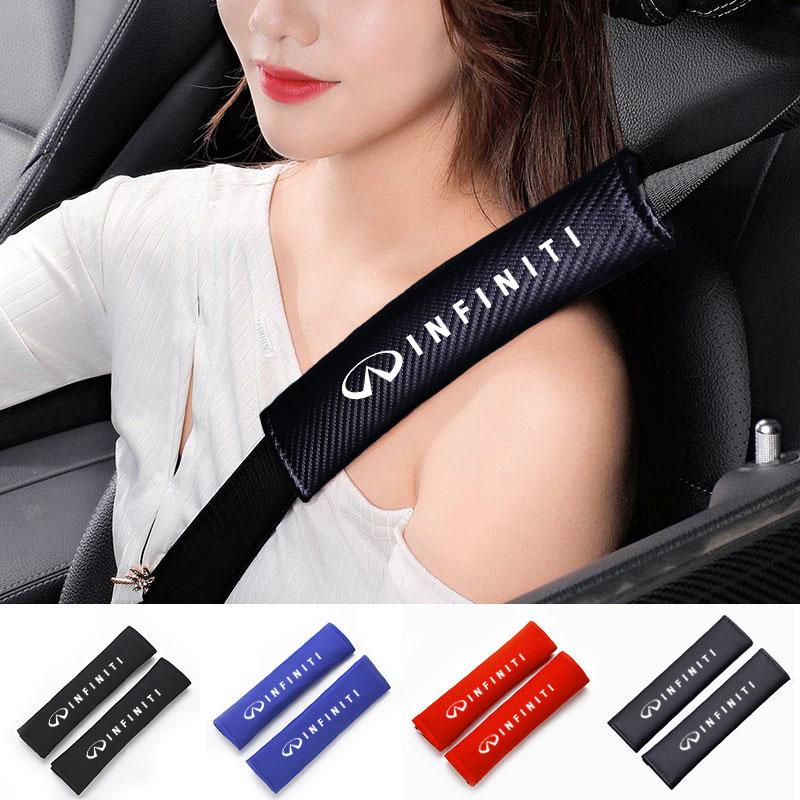Carbon Fiber Car Seatbelt Shoulder Protector Cover For Infiniti FX35 Q50 Q30 ESQ QX50 QX60 QX70 EX JX35 G35 G37 EX3 Accessories
