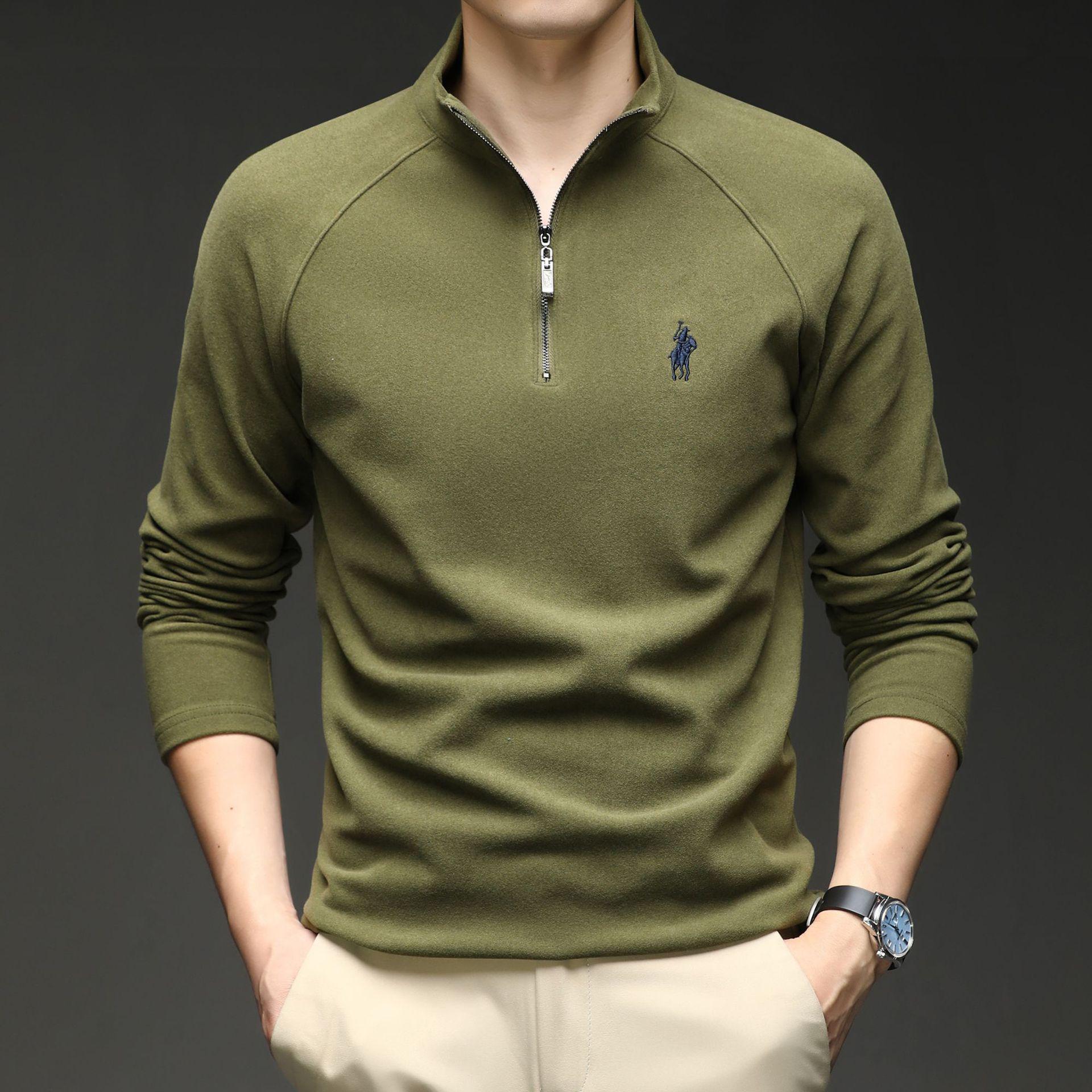 

Men s Double-Sided Fleece Half-Zip Stand Collar Sweatshirt - 2025 Autumn/Winter Trend 4XL