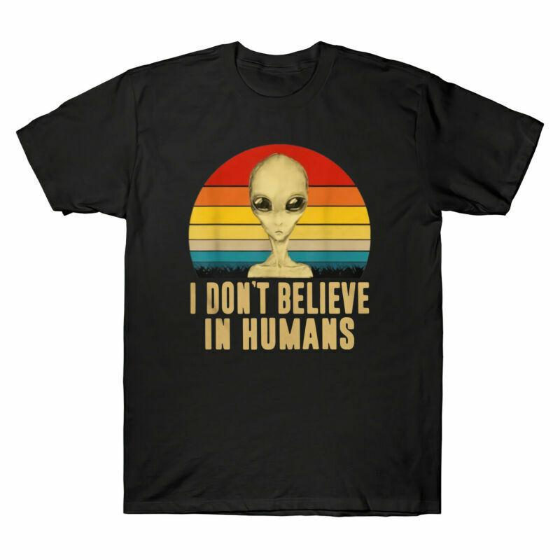 Huunisexs Cotton Short Vintage Tee Alien T Believe Unisexs Sleeve I Shirt In Dont S