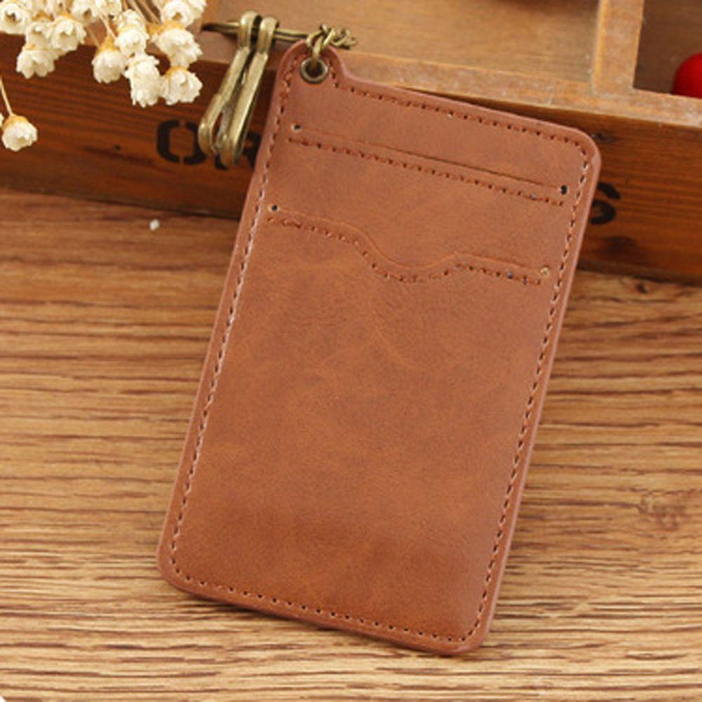 

Retro Korean Thin Bus Card Bank Card Access Control Card Case Bag Card Holder Badge Case Keychain кофейный