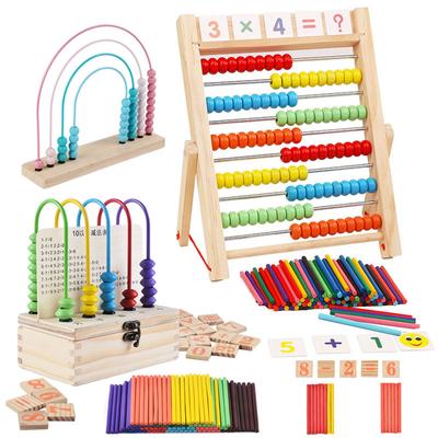 Montessori Mathe-Spielzeug aus Holz, Abakus, Addition und Subtraktion, Arithmetik-Lernabakus, Denkspiel, Lernspielzeug für Kinder