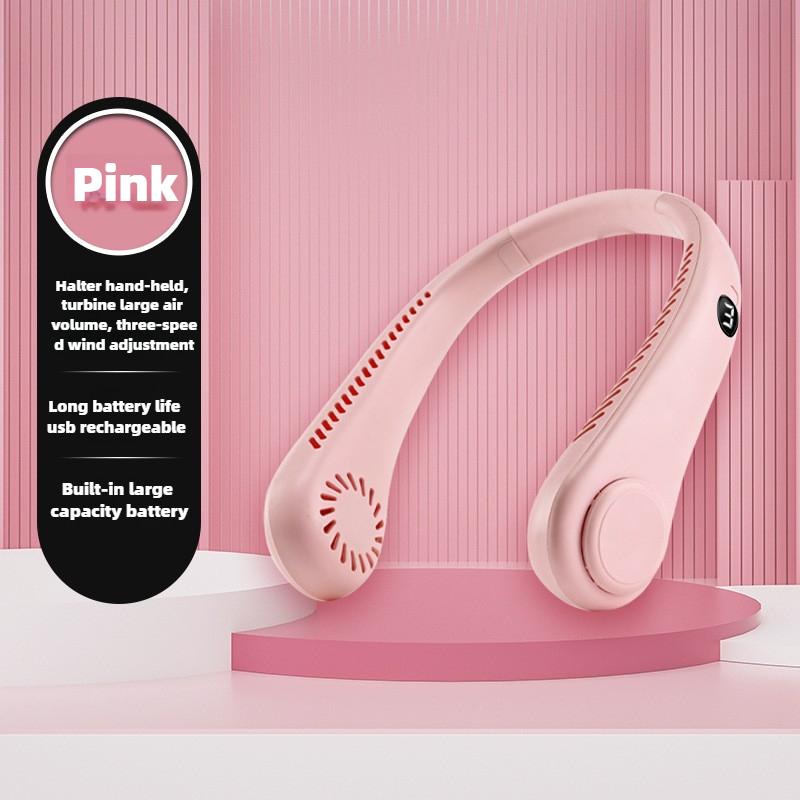 Portable charging digital display neck fan silent USB portable bladeless neck hanging lazy neck fan