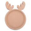 Deer Head Shape Snack Dish Wooden Christmas Theme Household Seasoning Saucer PFI