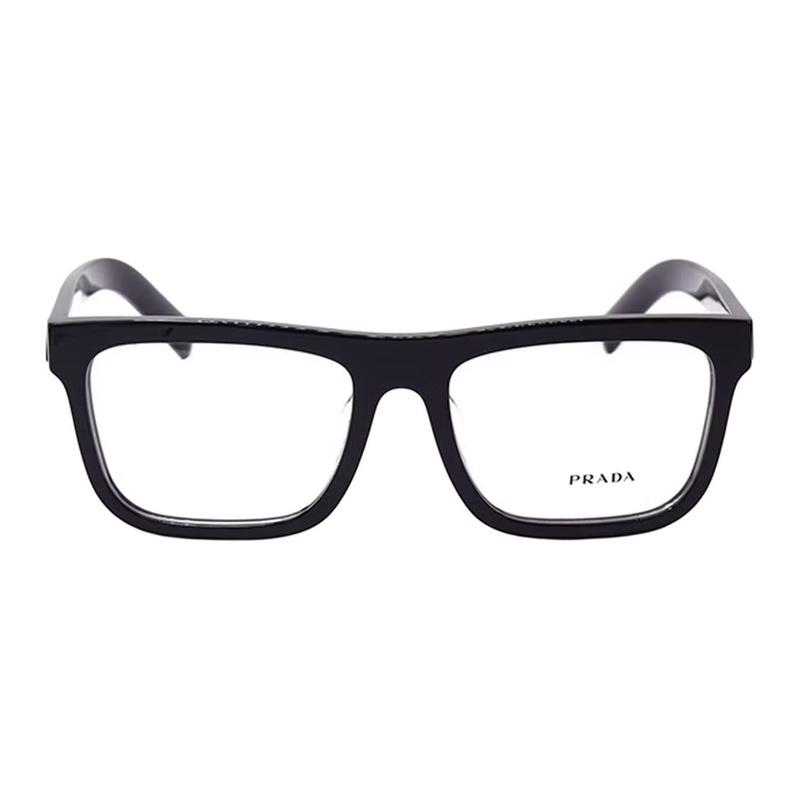 Prada Business fashion design plate square optical glasses men's black Black 16K 1O1 (size 56) 56 basic packaging-glasses case + packaging box