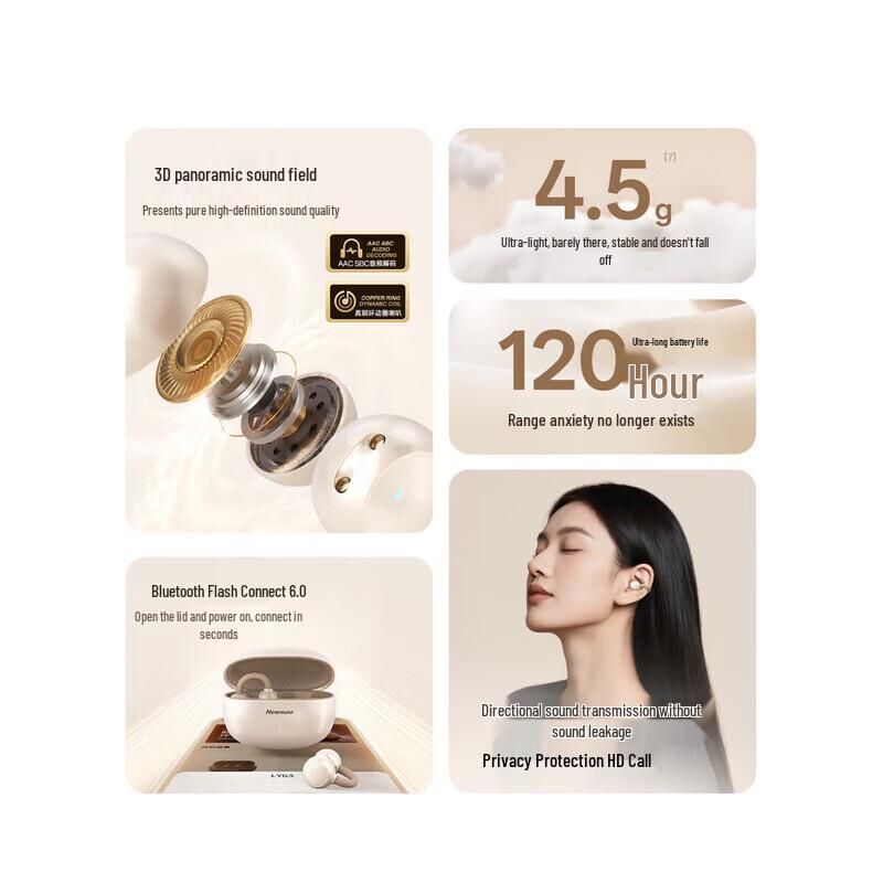 Newsmy LY63 Ear Clip Bluetooth Sports Earphones