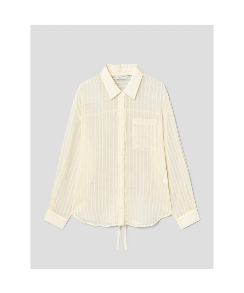 8SECONDS Striped Sheer Variation Shirt Yellow
