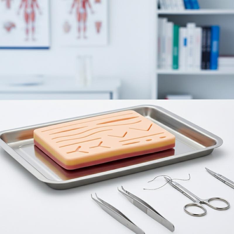 Reusable Surgical Suture Kit Pad Silicone Skin Wounds Suture Practice Traumatic Simulation Wounds Training Teaching Model