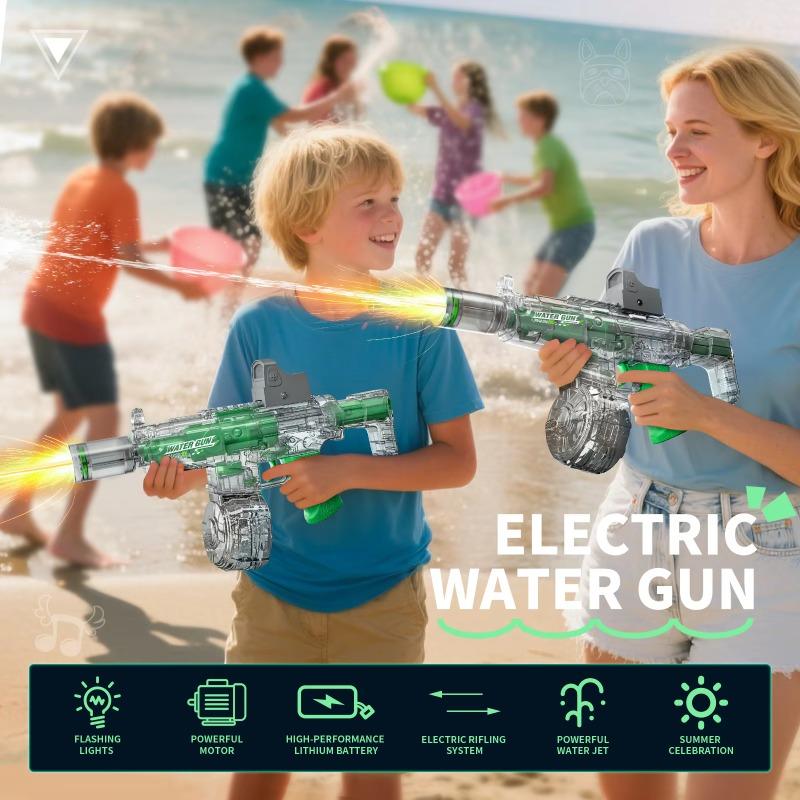Mp5 Electric Water Gun With Led Muzzle Fire Kids Rechargeable Automatic Water Squirt Gun Plaything Summer Outdoor Toys For Kids