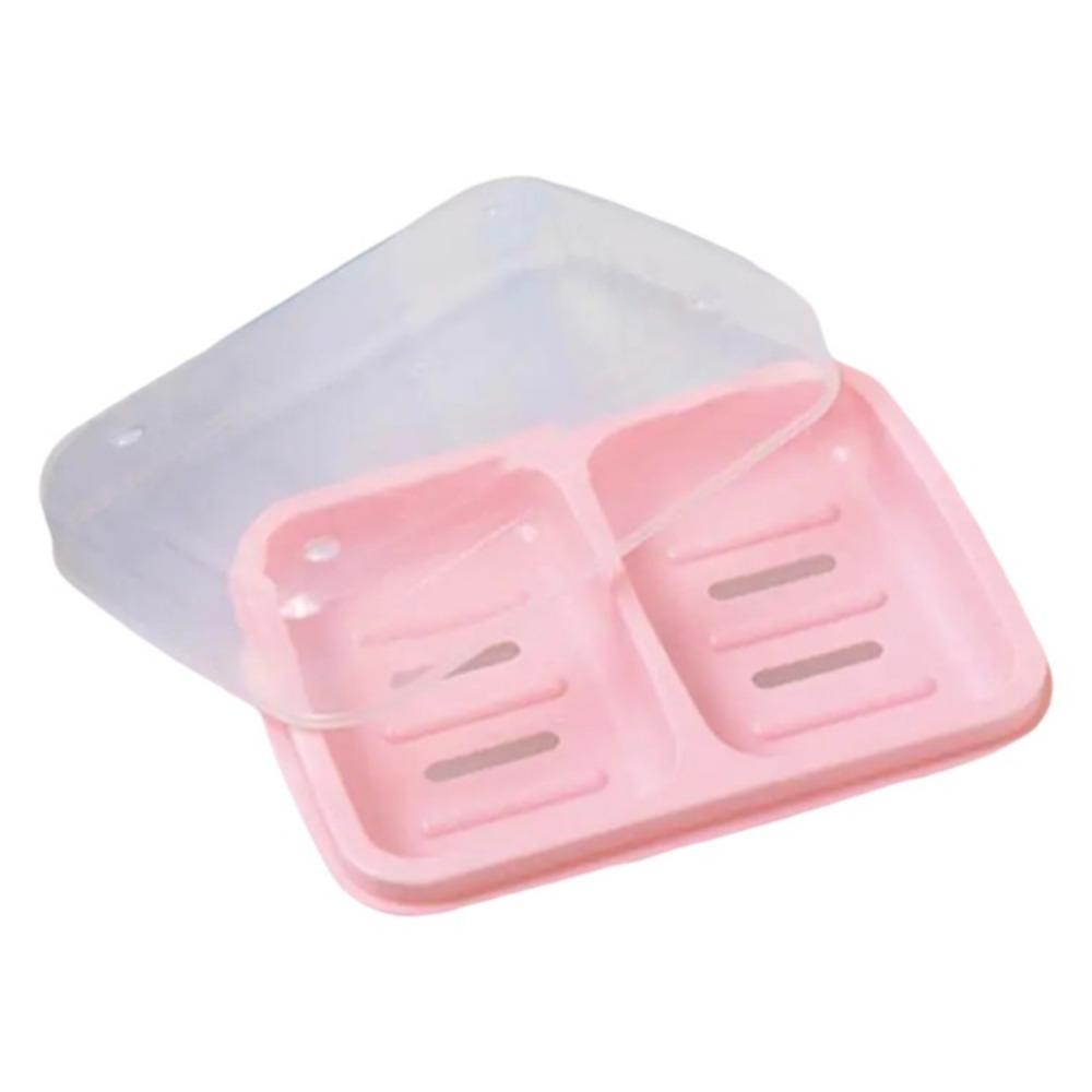 Creative Drain Soap Box Clean Soap Soap Storage Case Double Compartment Soap Dish  Hotel розовый