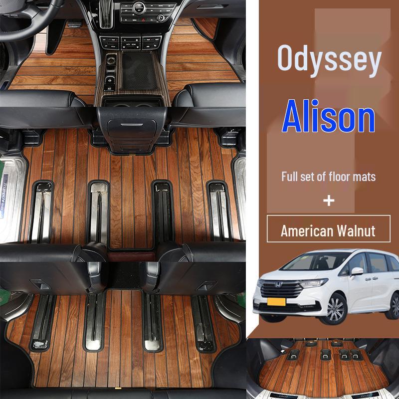 Solid Wood Floor Mats for 2022 Honda Odyssey Elysion 7-Seater, Fully Enclosed