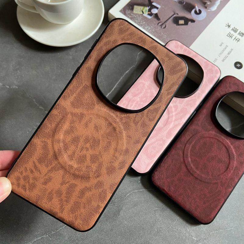 For Huawei Honor Magic 7 Pro Case Soft PU Skin Magnetic Wireless Charging Protective Back Cover Case For Magic 7 6 5 Pro Shell