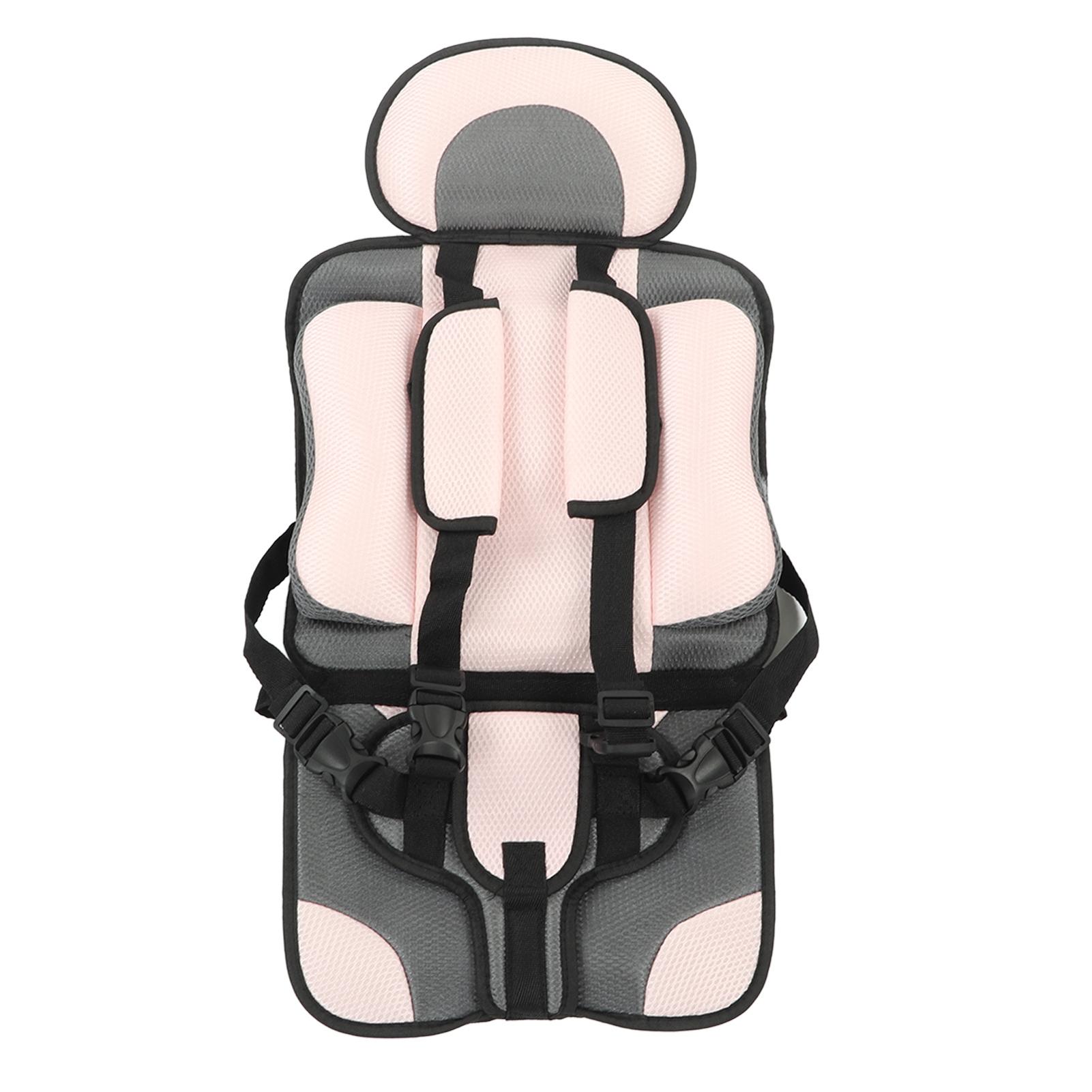 

Детское сиденье безопасности, простое автомобильное портативное сиденье, складное, регулируемый ремень, дорожные аксессуары розовый