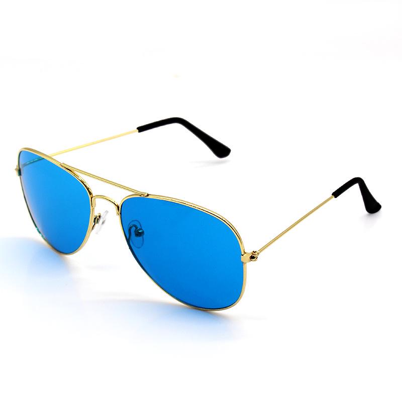 Unisex Aviator Frog Mirror Sunglasses - Multicolor Metal Frame