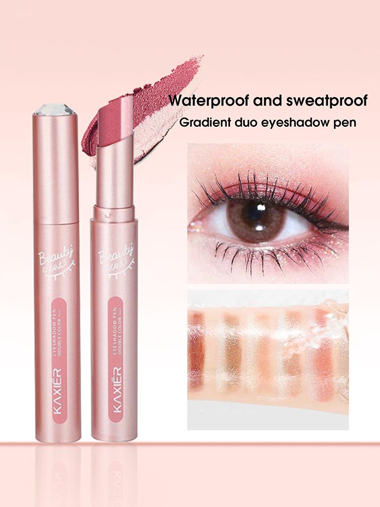 Waterproof Double Eye Shadow Stick - Gradient, Sweat-proof, and Smudge-proof Makeup Tool for Easy and Long-lasting