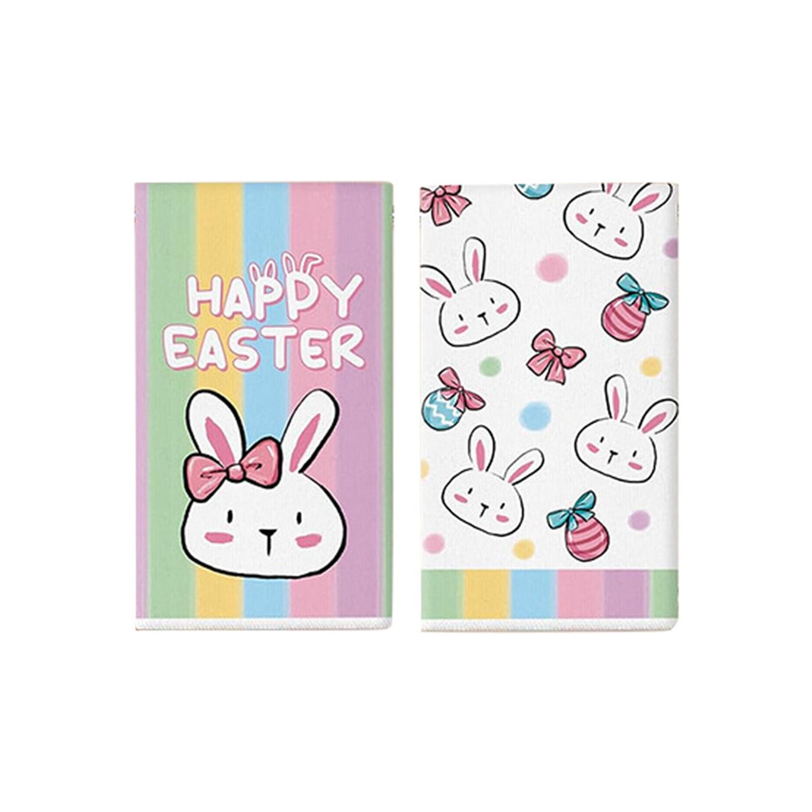 

2 Pcs Easter Hand Towels For Bathroom Easter Bunny Egg Rabbits Pattern Absorbent Cute Spring Decorative Towels For Bathroom Kitchen Decor Gift One Size