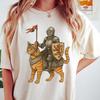 Cat With Knight Shirt, Medieval Knight Tee, Fantasy Lover Gift, Funny Orange Cat T-shirt