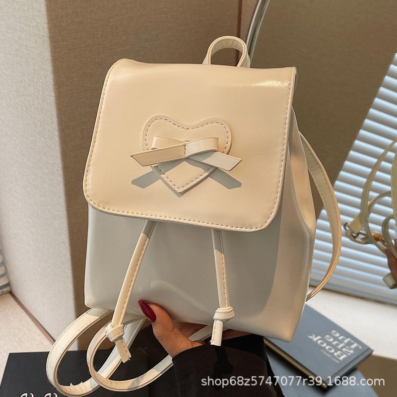 Korean bow shoulder bag women's bag 2025 new trendy fashion backpack cute handbag shoulder bag school bag