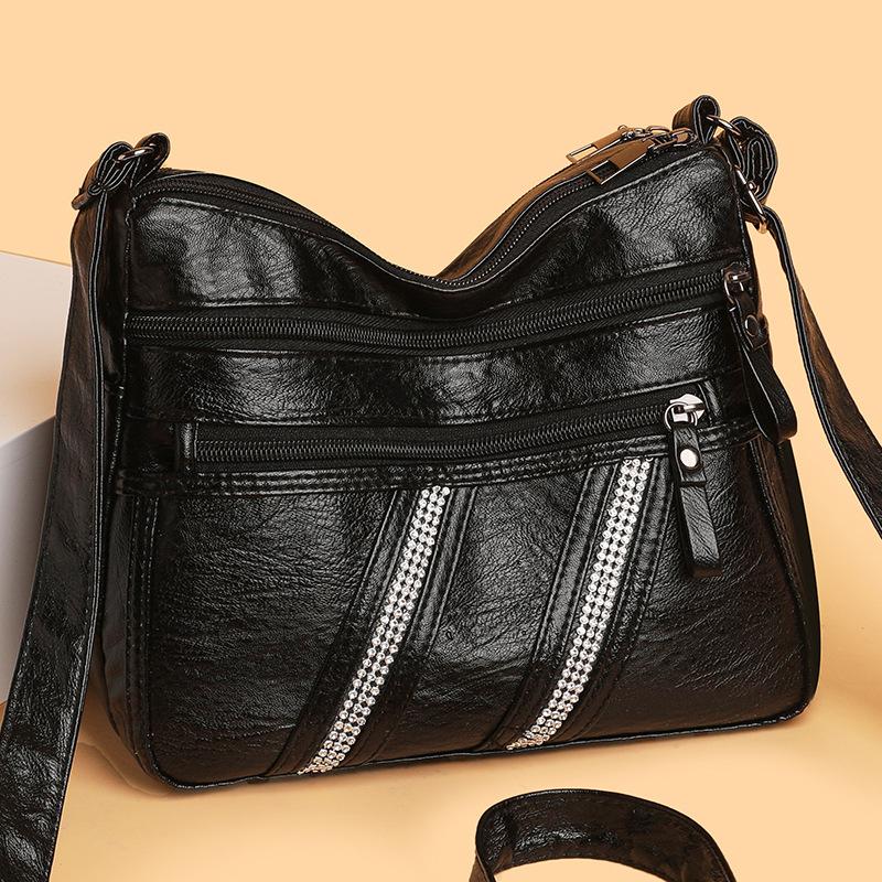 Damen Umhängetasche Damentasche neu retro Mehrfachfach Schulter kleine quadratische Tasche