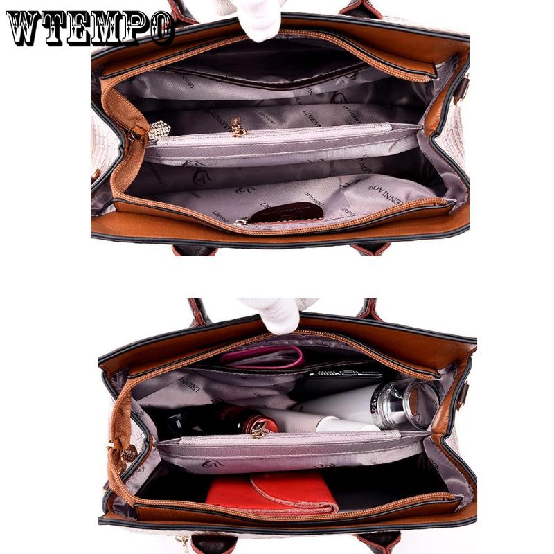 WTEMPO Torebki damskie ze skóry aligatora Projektantki damskie Messenger Torby na ramię Retro Tote