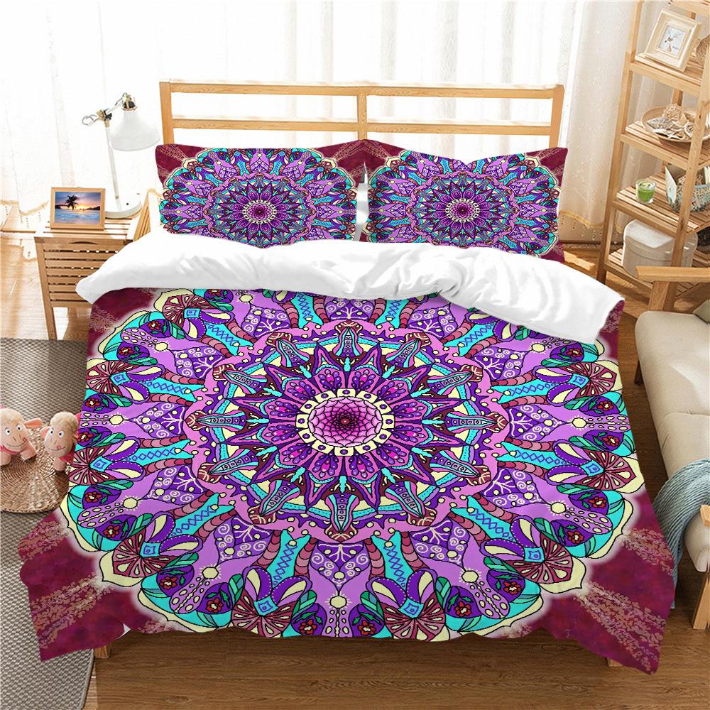 Bohemian Style Bedding Two Three Piece Set Polyester 3D Digital Printing