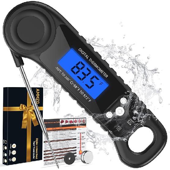 Meat Thermometer Digital, Instant Read Food Thermometer for Cooking Deep Fry BBQ Oven Grill Smoker Roast and Candy Thermometer, Stocking Stuffers
