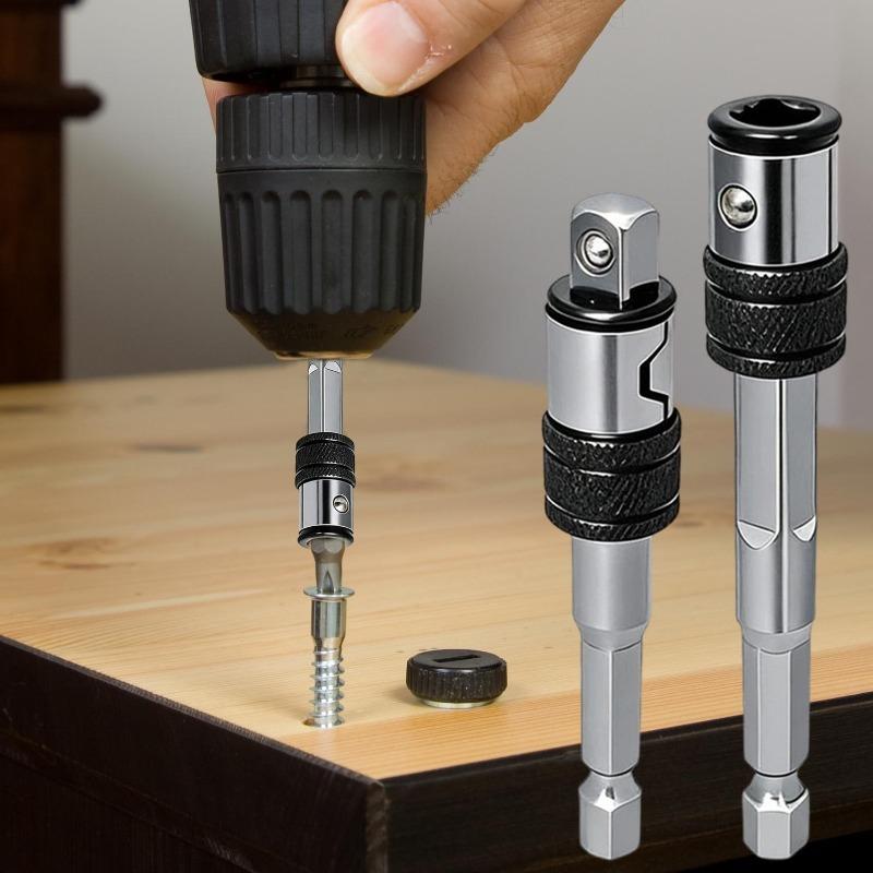 Portable 2-IN-1 Batch Head Connecting Rods Self-locking Quick Positioning Extension Rod Socket Adapter For Power Drills Wrenches