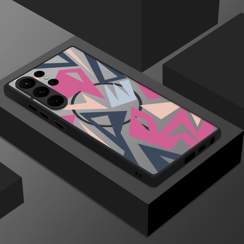 

Матовый Жесткий Чехол для Телефона с Magsafe для Samsung Galaxy S25 S24 S23 Ultra S22 Plus S24 S21 S20 FE Магнитная Крышка с Геометрическим Узором Galaxy S23+