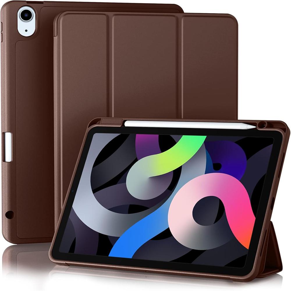 voor iPad 11 A16 11e Generatie 11'' Hoes Magnetische Flip Slimme Tablethoes voor iPad 10 10e Generatie 10,9 inch Potloodhouder iPad A19 12th Gen bruin