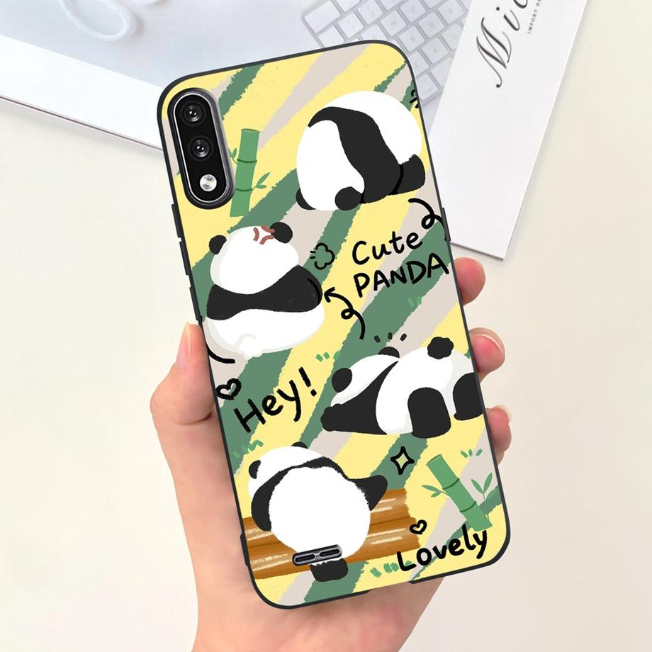 For LG K22 2020 Phone Case Back Cover Stylish Pattern Soft Liquid Silicone TPU Coque Fundas LGK22 K 22 Panda Housing