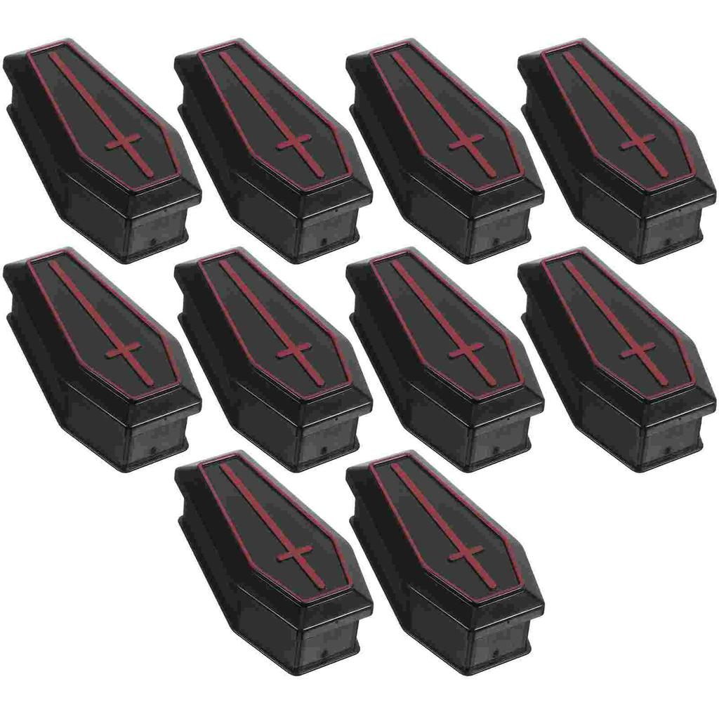 10 Pcs Mini Coffin Box Halloween Decorations Adornment Adornments Decorate Plastic Ornament Ornaments
