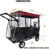 Rain Cover for Wagon Universal Clear Plastic Awning for Collapsible Beach Folding Utility Kids Grocery Push Stroller Wagon Cart Accessories Foldable