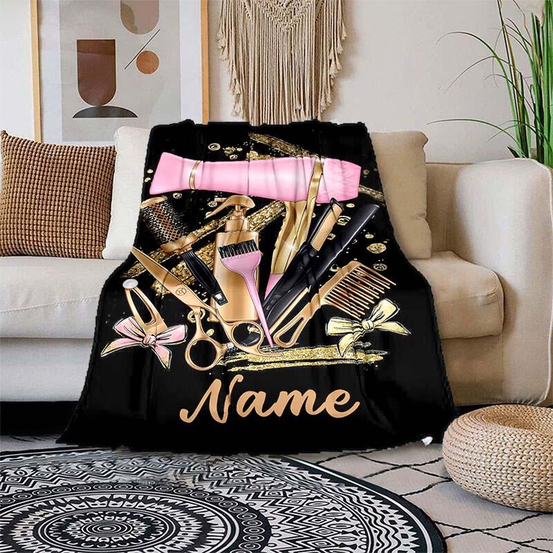 Haircut Customize Your Name Blanket Used For Chair Office Sofa Bed Camping Soft And Warm Giving Friends And Relatives Birthday Graduation Gift