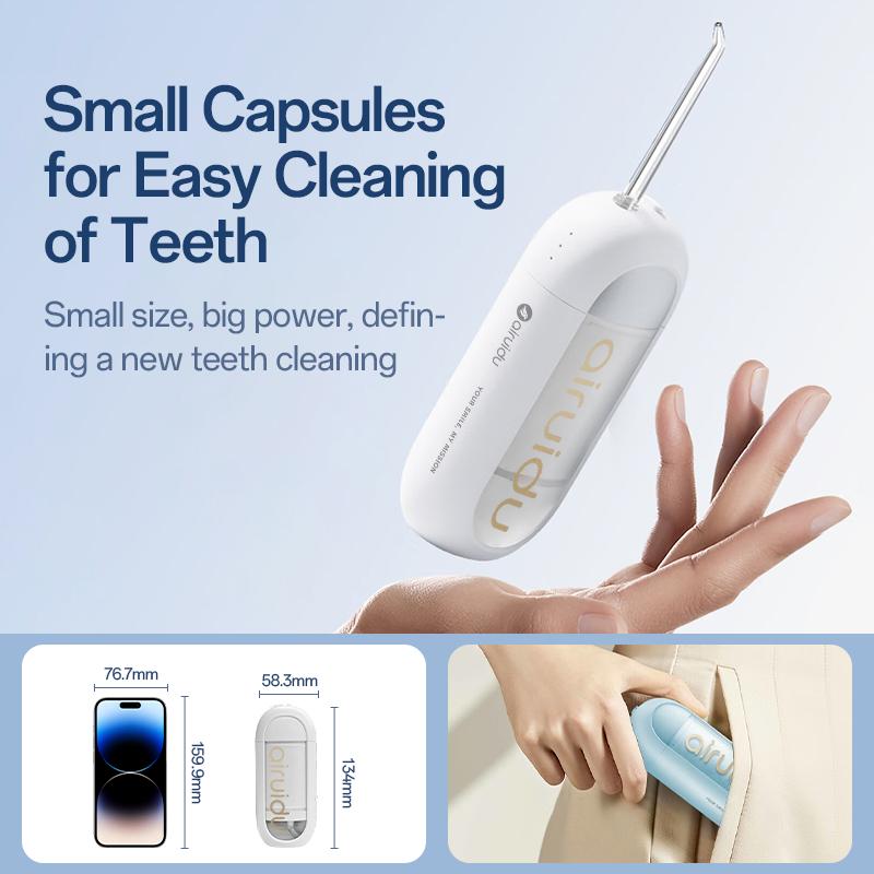 2025 Airuidu Oral Irrigator Dental Water Flosser Teeth Whitening Waterproof Portable Dental Water Jet Floss 150ML Teeth Cleaner