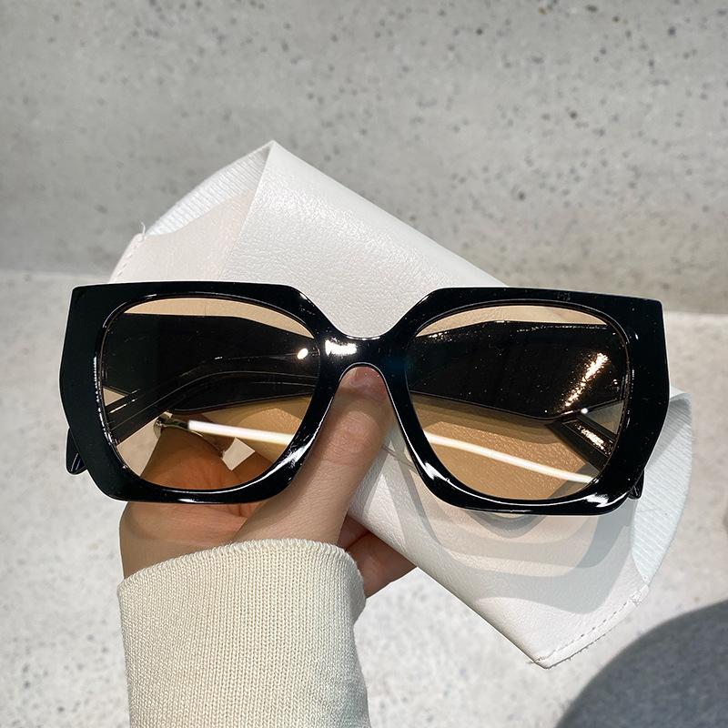 Vintage Designer Polygon Sunglasses Women Men Luxury Fashion Trendy Punk Orange Big Shades