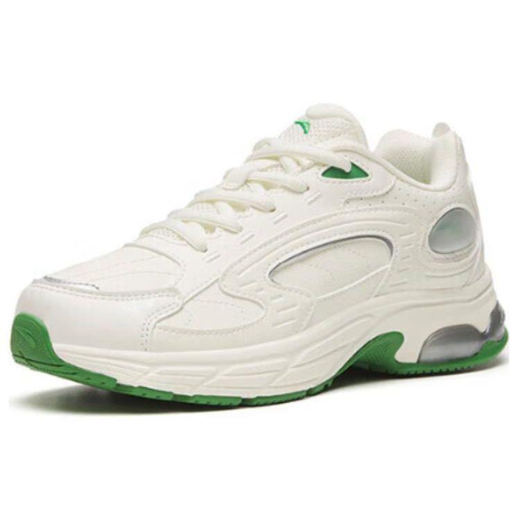 Anta Comfortable Sports Shock Absorbing Non-Slip Wear-Resistant Low-Top Running Shoes Women sneaker White Green 122315503-4