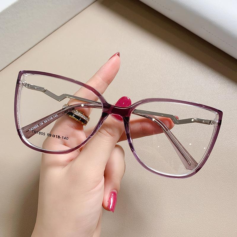New Fashion Cat Eye Eyeglasses For Women Myopia Anti Blue Light Optical Glasses Minus 2 3 Distance