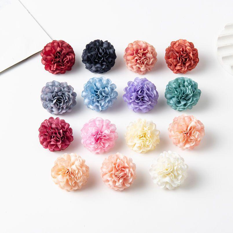 

Carnation Hydrangea Wedding arch Party diy gift box Scrapbook Christmas wreath Home Decor Artificial flower wholesale Scrapbook 80pcs коричневий