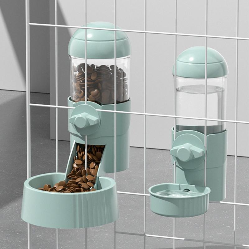 Pet Dog Cats Automatic Feeders Drinking Bowls Container Cage Durable To Use Gift Large Capacity And Large Water Sink