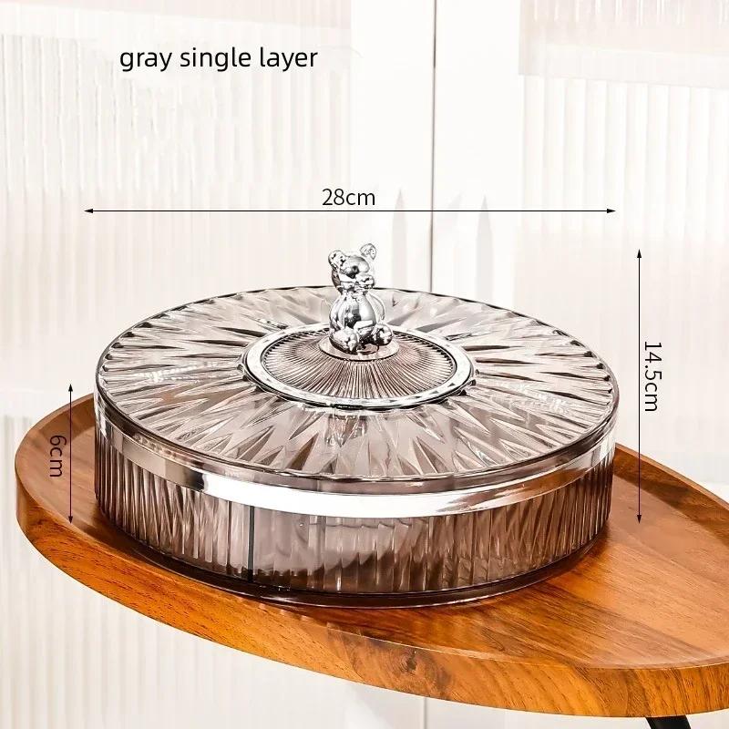 Svačinový ovocný dělený talíř box servírovací podnos stojan s víkem bonboniéra přihrádkový úložný prostor jídlo ořech sušené svačinky plastová miska