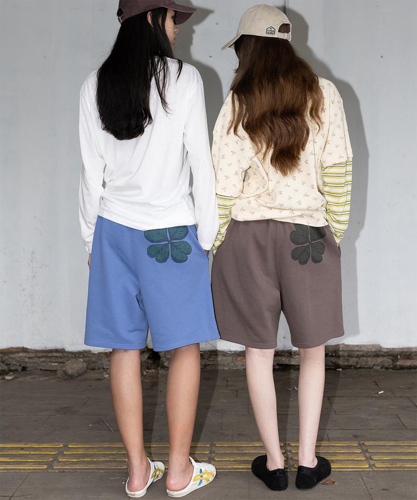 Yansisi Relax Clover Drawing Shorts - Blue