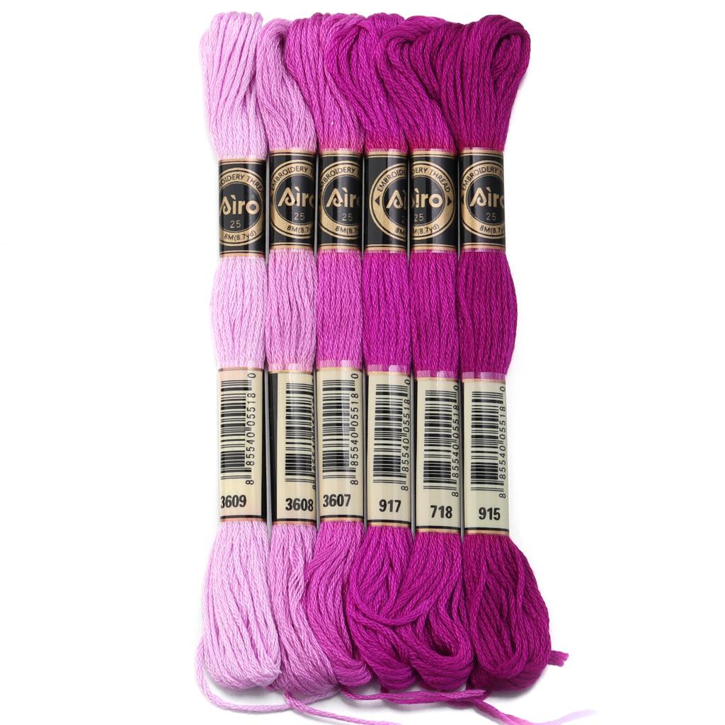 6pcs/lot Colorful Cross Stitch Threads Polyester Embroidery Threads DIY Hand Sewing Knitting Embroidery Supplies Accessories